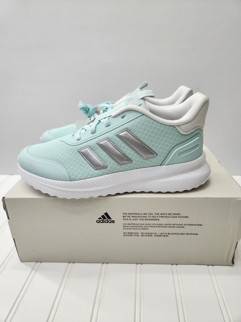 NWT Adidas Big Kid's Cloudfoam Running Shoes in Mint Green Size 6.5 - Picture 6 of 9